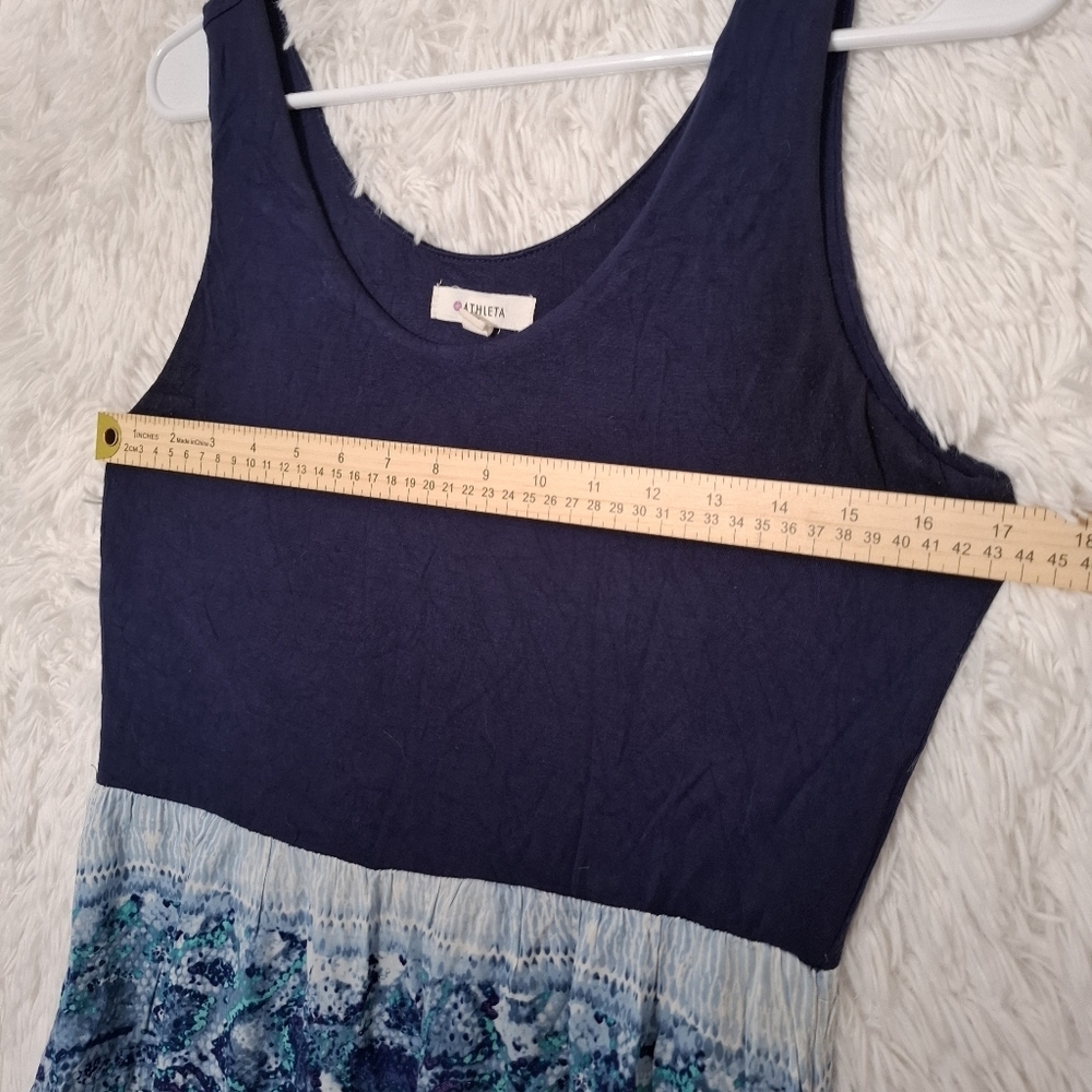 Athleta Mix & Mingle Maxi dress Blue Batik print size M - Picture 6 of 10